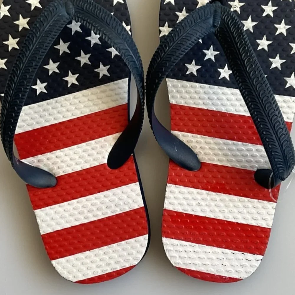 New American Flag Toddler Flip Flops Unisex Distressed